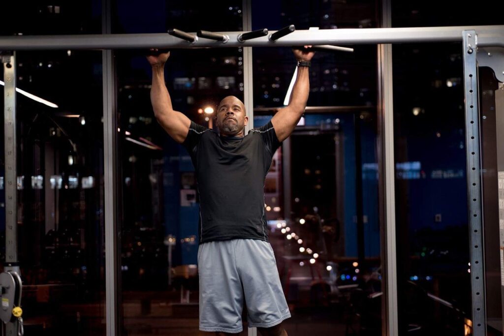 man doing pull up