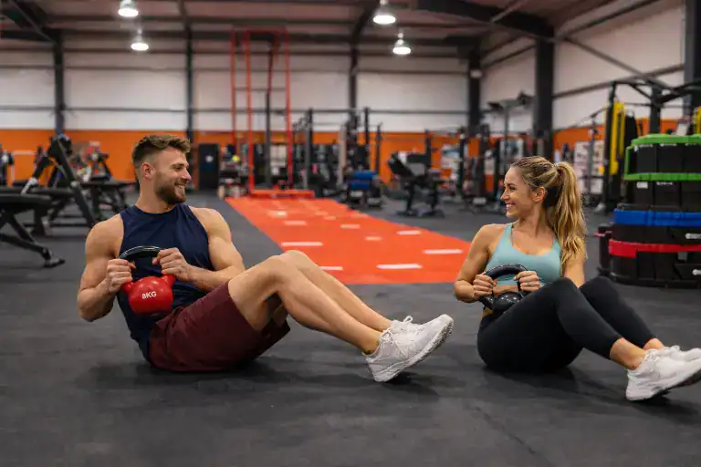 Couple working out